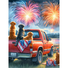 Load image into Gallery viewer, AB Diamond Painting - Full Square - Independence Day dog (40*40CM)
