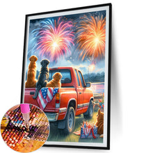 Load image into Gallery viewer, AB Diamond Painting - Full Square - Independence Day dog (40*40CM)
