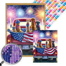 Load image into Gallery viewer, AB Diamond Painting - Full Square - Independence Day dog (40*40CM)
