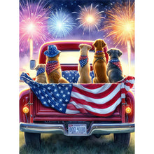 Load image into Gallery viewer, AB Diamond Painting - Full Square - Independence Day dog (40*40CM)
