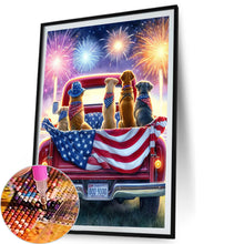 Load image into Gallery viewer, AB Diamond Painting - Full Square - Independence Day dog (40*40CM)

