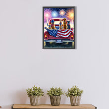 Load image into Gallery viewer, AB Diamond Painting - Full Square - Independence Day dog (40*40CM)
