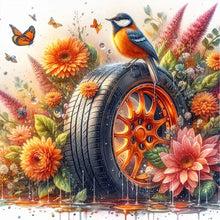 Load image into Gallery viewer, AB Diamond Painting - Full Round - Birds and flowers tires (40*40CM)

