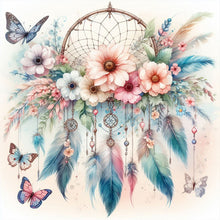 Load image into Gallery viewer, 2pcs AB Diamond Painting - Full Round - Butterfly Hummingbird Dream Catcher (40*40CM)
