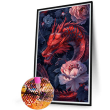 Load image into Gallery viewer, Diamond Painting - Full Round - Red flower dragon (40*60CM)
