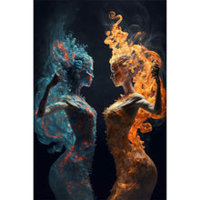 Load image into Gallery viewer, Diamond Painting - Full Round - Ice and fire silhouette (40*60CM)
