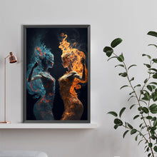 Load image into Gallery viewer, Diamond Painting - Full Round - Ice and fire silhouette (40*60CM)
