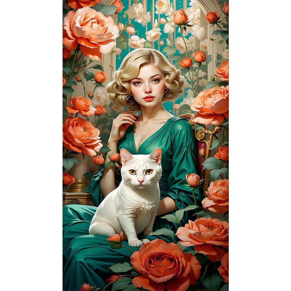 AB Diamond Painting - Full Square - Flower woman (40*70CM)