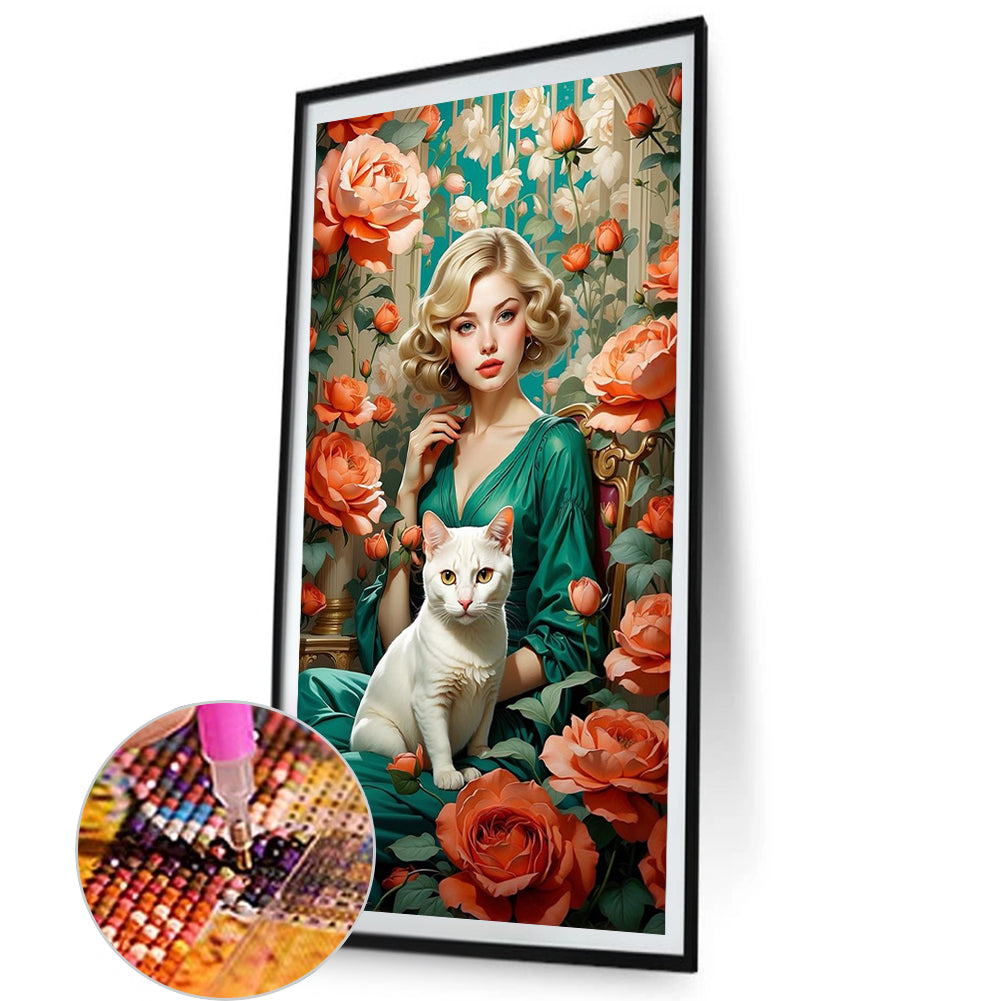 AB Diamond Painting - Full Square - Flower woman (40*70CM)