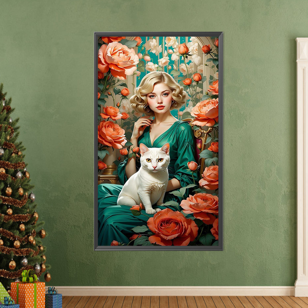 AB Diamond Painting - Full Square - Flower woman (40*70CM)