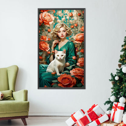 AB Diamond Painting - Full Square - Flower woman (40*70CM)