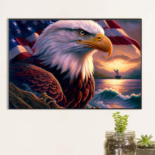 Load image into Gallery viewer, Diamond Painting - Full Round - american eagle by the sea (60*40CM)
