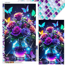 Load image into Gallery viewer, Diamond Painting - Full Round - Butterfly vase (40*70CM)
