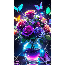 Load image into Gallery viewer, Diamond Painting - Full Round - Butterfly vase (40*70CM)
