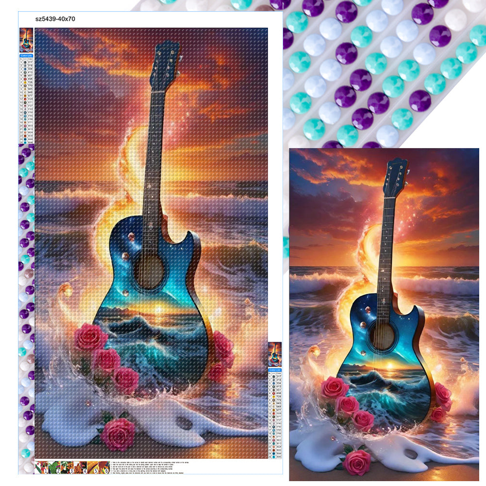 Diamond Painting - Full Round - Seaside guitar (40*70CM)