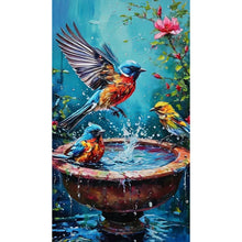 Load image into Gallery viewer, Diamond Painting - Full Round - Birds in the flowerbed (40*70CM)
