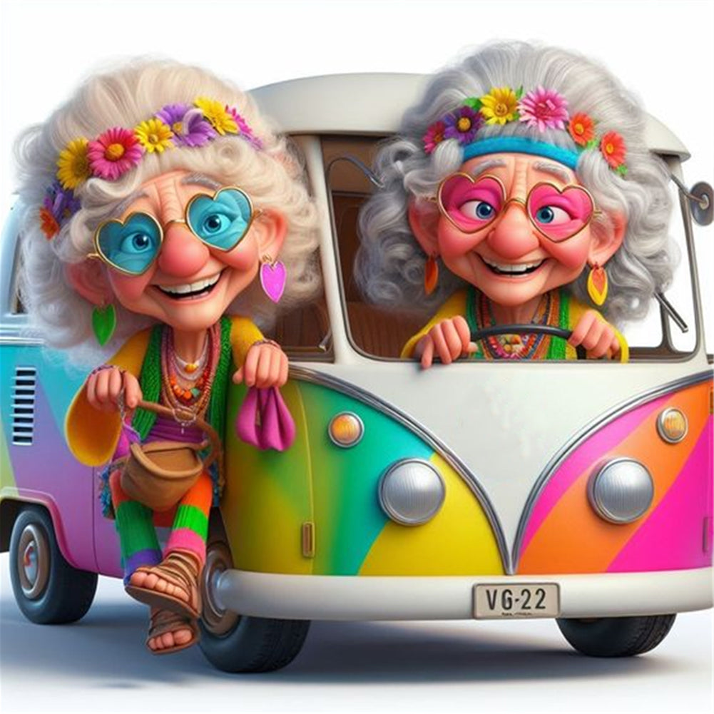 Diamond Painting - Full Round - Funny old lady (40*40CM)