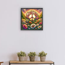 Load image into Gallery viewer, Diamond Painting - Full Round - Flowers and love and peace (30*30CM)
