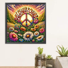 Load image into Gallery viewer, Diamond Painting - Full Round - Flowers and love and peace (30*30CM)
