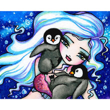 Load image into Gallery viewer, AB Diamond Painting - Full Round - Snow girl and little penguin (50*40CM)
