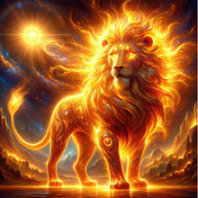 Load image into Gallery viewer, AB Diamond Painting - Full Round - Crossing the Flame Lion (30*30CM)
