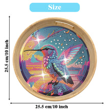 Load image into Gallery viewer, Wooden Cartoon Round Diamond Decorative Serving Tray for Desk Coffee Table
