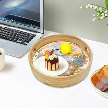 Load image into Gallery viewer, Wooden Cartoon Round Diamond Decorative Serving Tray for Desk Coffee Table
