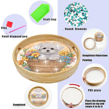 Load image into Gallery viewer, Wooden Cartoon Round Diamond Decorative Serving Tray for Desk Coffee Table
