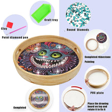 Load image into Gallery viewer, Wooden Cartoon Round Diamond Decorative Serving Tray for Desk Coffee Table

