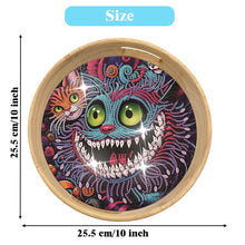 Load image into Gallery viewer, Wooden Cartoon Round Diamond Decorative Serving Tray for Desk Coffee Table
