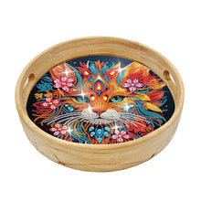 Load image into Gallery viewer, Wooden Cartoon Round Diamond Decorative Serving Tray for Desk Coffee Table
