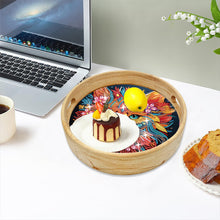 Load image into Gallery viewer, Wooden Cartoon Round Diamond Decorative Serving Tray for Desk Coffee Table
