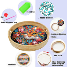Load image into Gallery viewer, Wooden Cartoon Round Diamond Decorative Serving Tray for Desk Coffee Table
