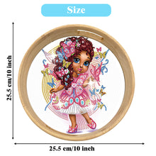 Load image into Gallery viewer, Wooden Cartoon Round Diamond Decorative Serving Tray for Desk Coffee Table
