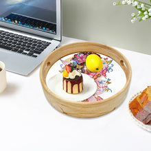 Load image into Gallery viewer, Wooden Cartoon Round Diamond Decorative Serving Tray for Desk Coffee Table
