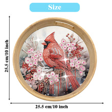 Load image into Gallery viewer, Wooden Cartoon Round Diamond Decorative Serving Tray for Desk Coffee Table
