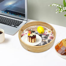 Load image into Gallery viewer, Wooden Cartoon Round Diamond Decorative Serving Tray for Desk Coffee Table
