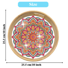Load image into Gallery viewer, Wooden Cartoon Round Diamond Decorative Serving Tray for Desk Coffee Table
