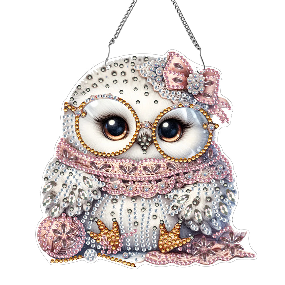 Double Sided Acrylic Owl Diamond Painting Hanging Pendant Diamond Painting Decor