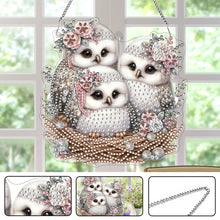 Load image into Gallery viewer, Double Sided Acrylic Owl Diamond Painting Hanging Pendant Diamond Painting Decor

