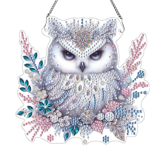 Double Sided Acrylic Owl Diamond Painting Hanging Pendant Diamond Painting Decor