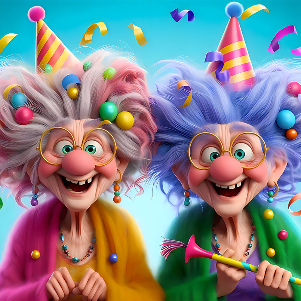 Diamond Painting - Full Round - Funny old lady (30*30CM)