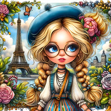 Load image into Gallery viewer, Diamond Painting - Full Round - Girl with ponytail (30*30CM)
