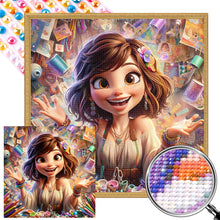 Load image into Gallery viewer, AB Diamond Painting - Full Round - modern artist girl (40*40CM)
