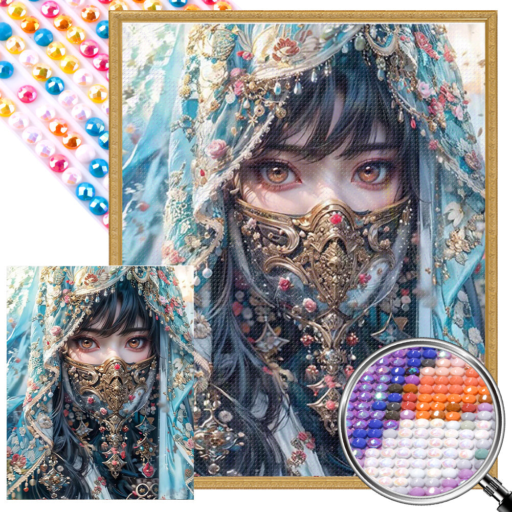 AB Diamond Painting - Full Round - beautiful veil girl (40*50CM)