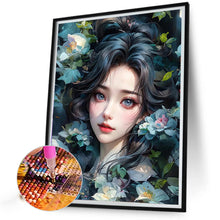 Load image into Gallery viewer, AB Diamond Painting - Full Round - Beautiful girl among flowers (40*50CM)
