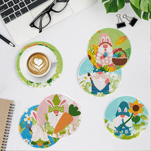Load image into Gallery viewer, 8Pcs Diamond Painting Coasters Rabbit and Carrot Diamond Art Painting Kits
