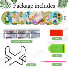 Load image into Gallery viewer, 8Pcs Diamond Painting Coasters Rabbit and Carrot Diamond Art Painting Kits
