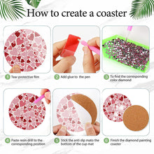 Load image into Gallery viewer, 8Pcs Diamond Painting Coasters Love Pattern Diamond Art Painting Kits for Decor
