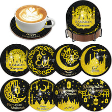 Load image into Gallery viewer, 8Pcs Diamond Painting Coasters Moon Stars Diamond Art Painting Kits for Decor
